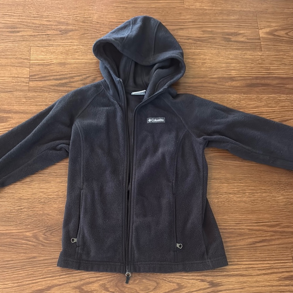 Columbia Black Fleece Jacket Full-Zip Hooded